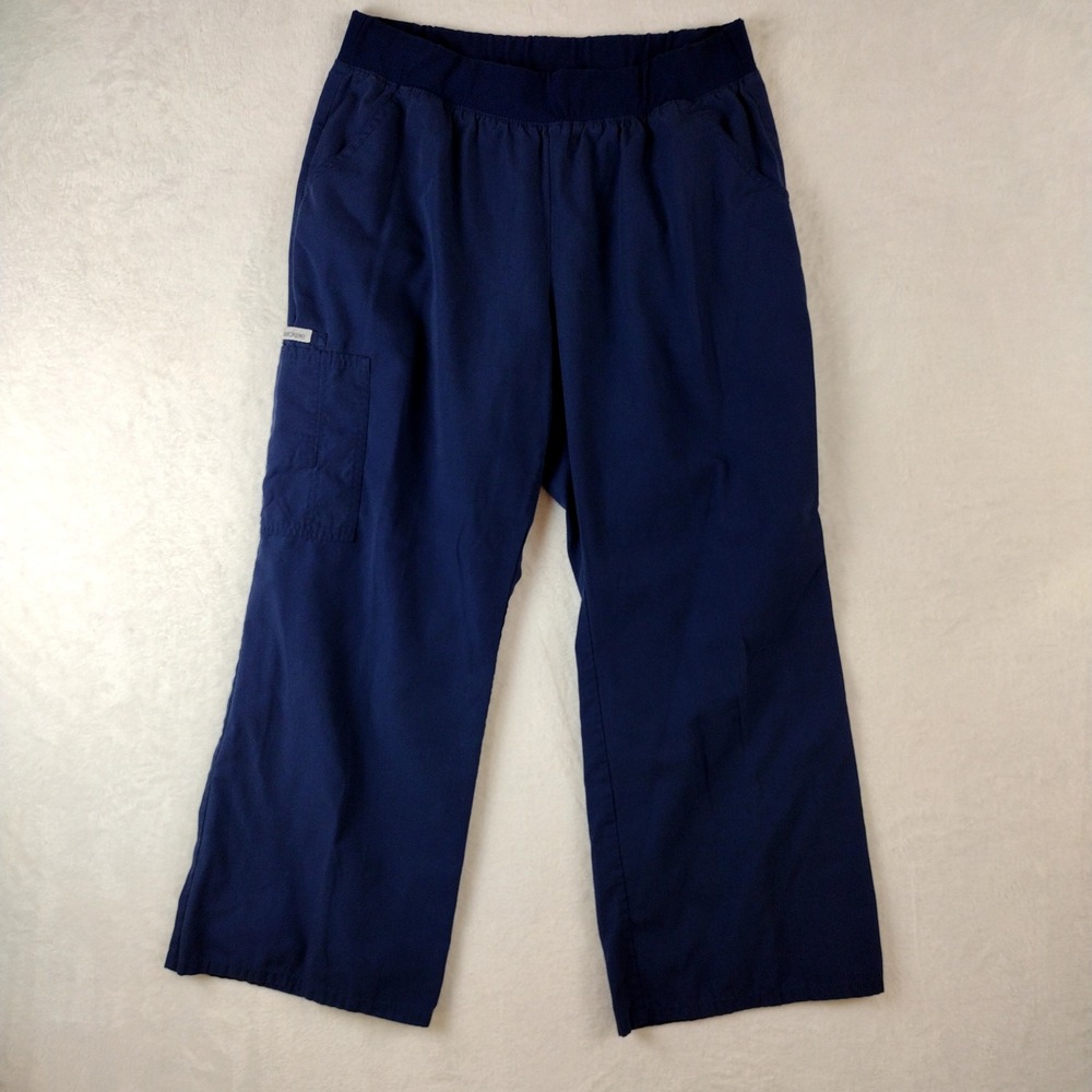 Cherokee Workwear Navy Blue Cargo Scrub Pants 1031P Large Petite L/G/G